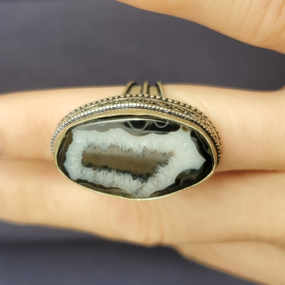 New Solar Agate 925 Silver Statement Ring. - Picture 4 of 14